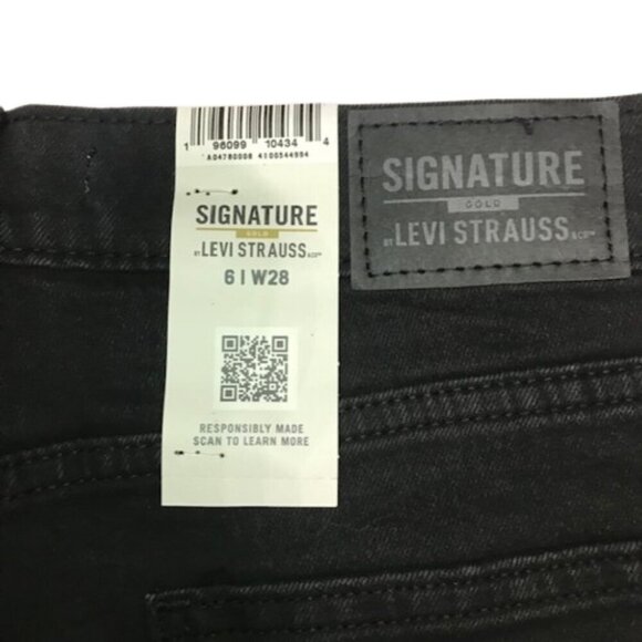 NWT Levi Strauss Signature Gold Women's Heritage High Rise Straight Black Jeans - Picture 8 of 13